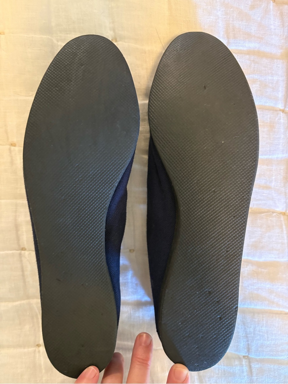 Women’s Travelette Belgian loafers navy with white trim - Picture 4 of 5